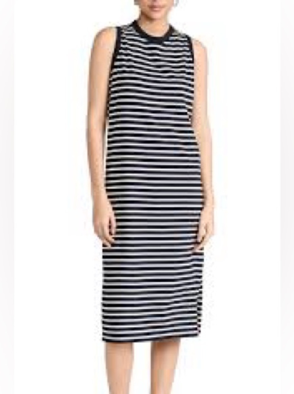 KULE The Tank Dress Navy Cream Stripe Cotton Midi Dress XS NEW Without Tag